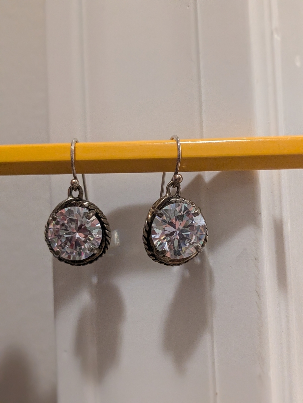 925 Sterling Silver Earrings Made W Genuine Swarovski Crystals - Picture 5 of 8